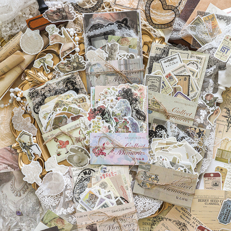 100 Pcs Junk Journal Supplies Kit SJHY