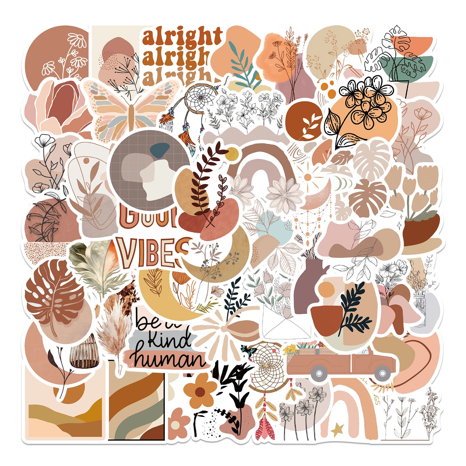 50PCS Boho Waterproof Vinyl Stickers BHO04