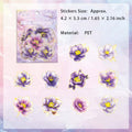 20 Pcs Glitter Flower PET Stickers LJHX