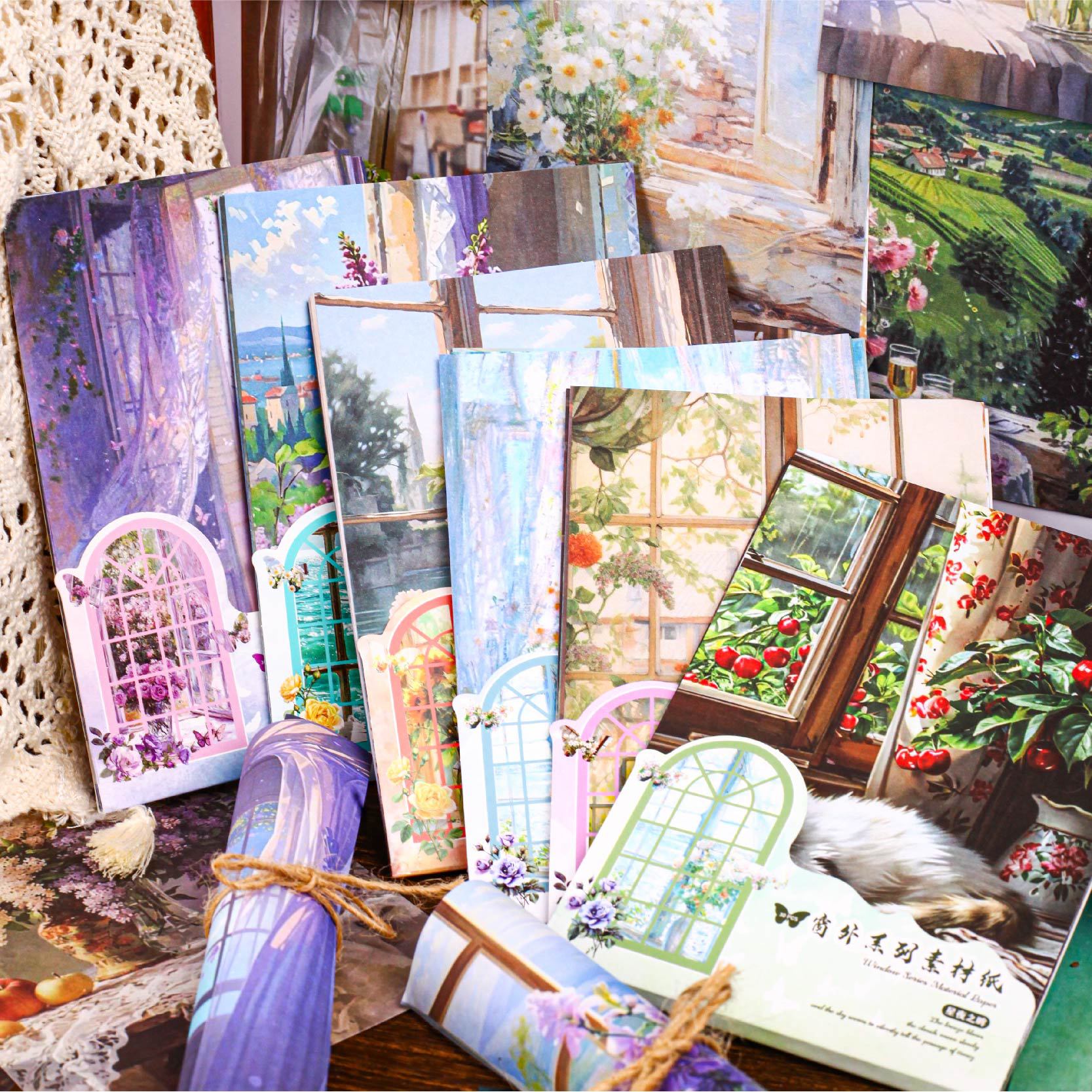 30 Pcs Window Theme Scrapbook Paper CWXL