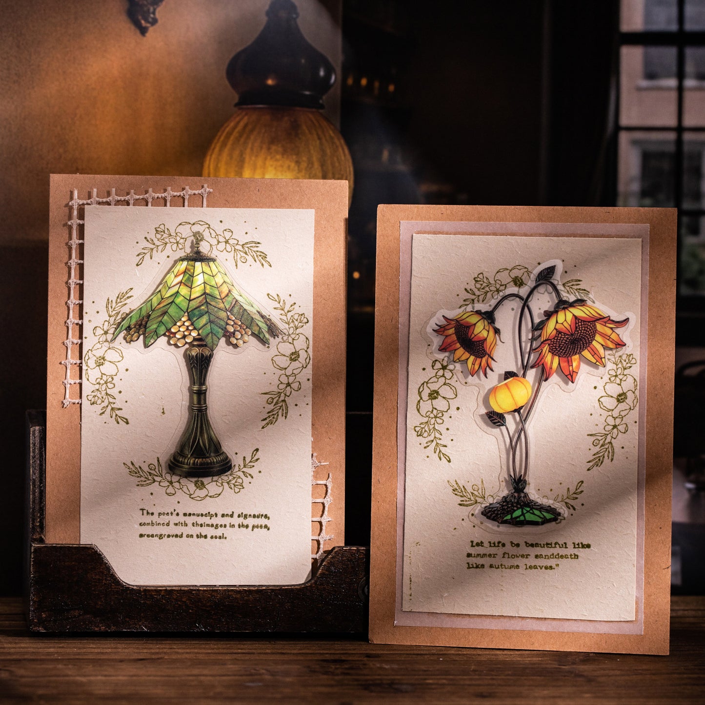 12 Pcs Flower Lamp PET Stickers HZXL