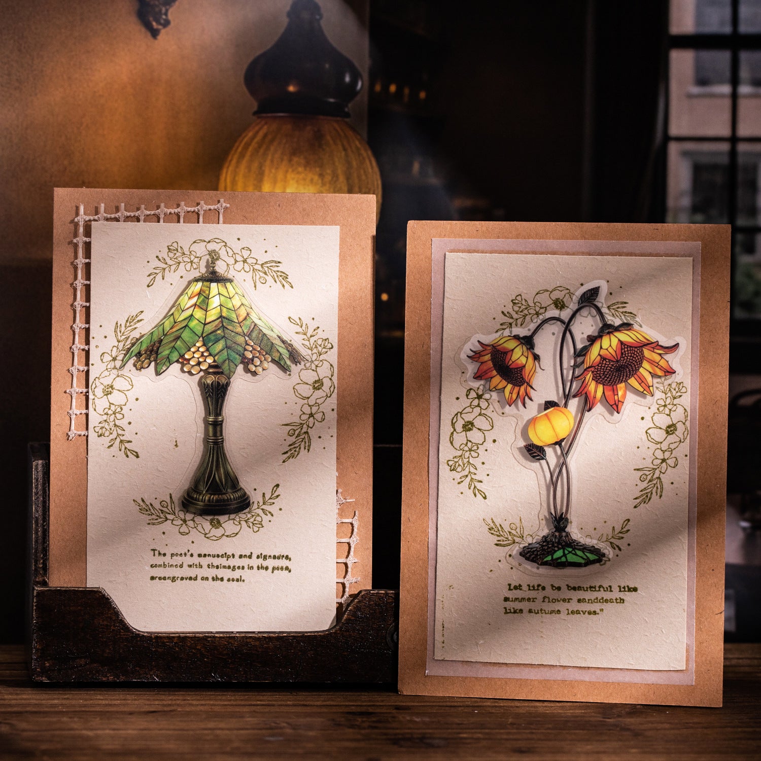 12 Pcs Flower Lamp PET Stickers HZXL