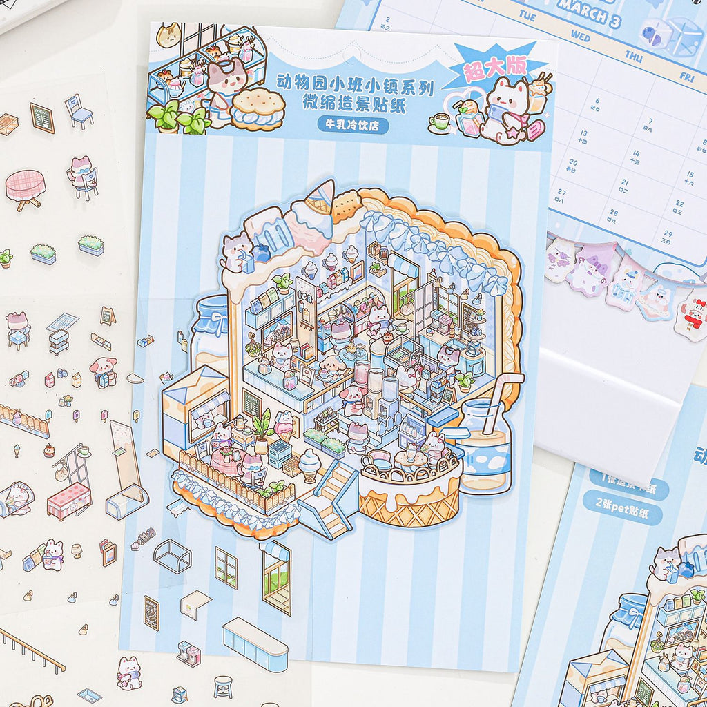 3D Shop Scene Stickers Kit DWYXBZ