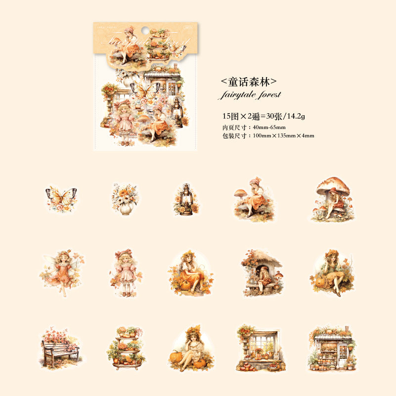 30 Pcs Fairy Girl PET Stickers SNPTWY