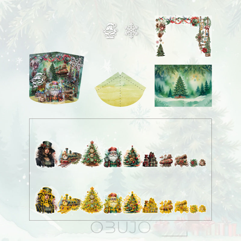 25 Pcs Christmas Stickers and Cardstock Kit XGSDD