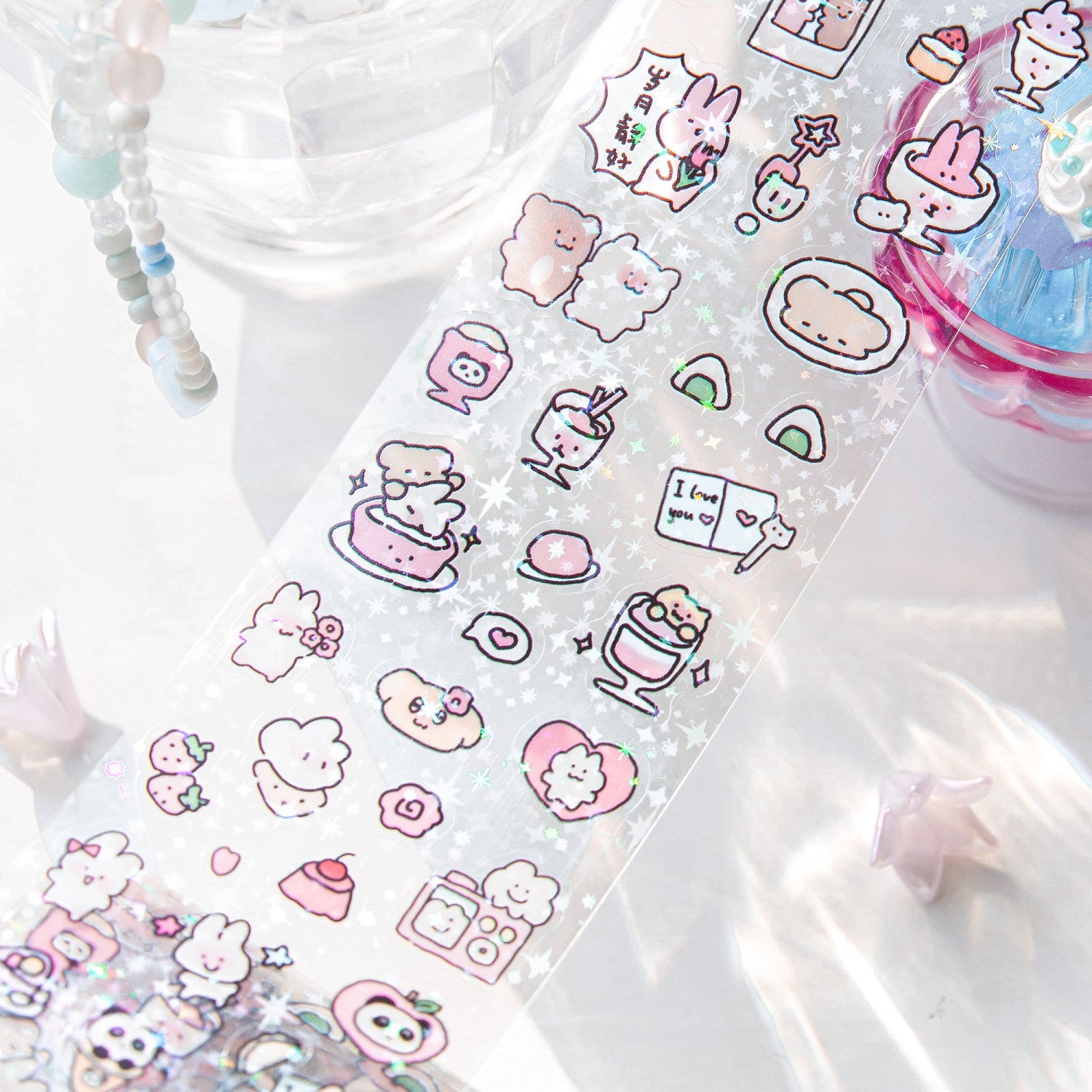 1 Roll Cute PET Stickers Tape KAZX