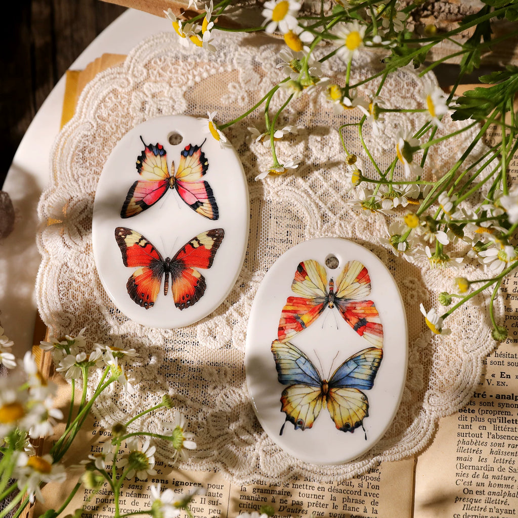 2 Sheets Waterproof Rub on Stickers - Butterfly