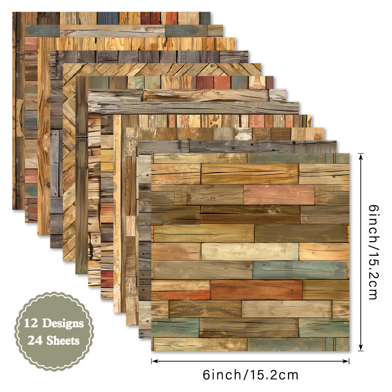 6 inch Plank Scrapbook Paper Pad SKP010