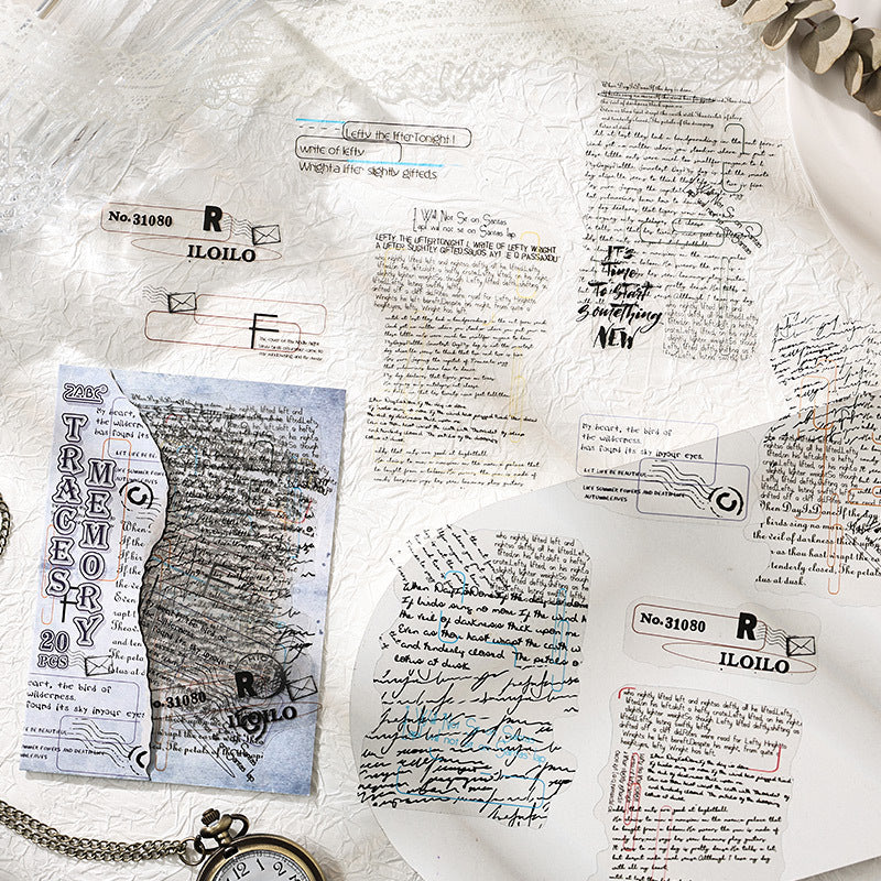 20 Pcs Vintage Quote Theme PET Stickers JYYM