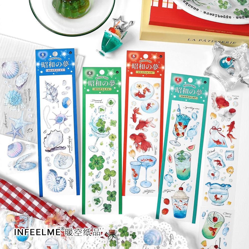 6 Sheets Creative PET Stickers ZHJM