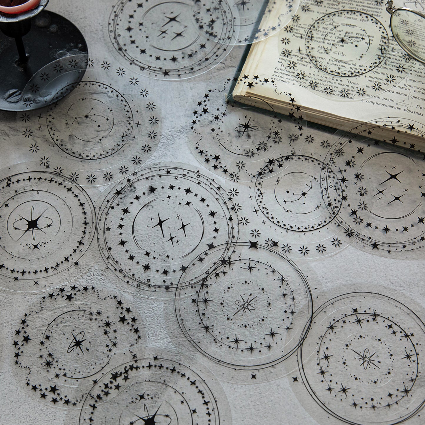 10 Pcs Round Frame PET Stickers YHBWG