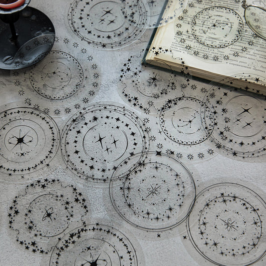 10 Pcs Round Frame PET Stickers YHBWG