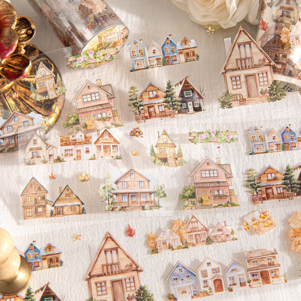 1 Roll House Theme PET Stickers Tape FWZJGS