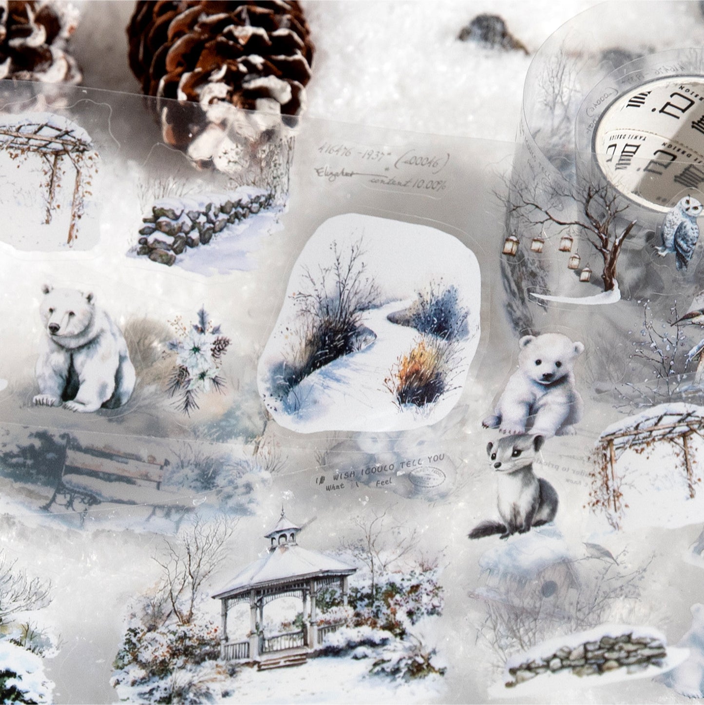 1 Roll Winter Landscape PET Stickers Tape DRXJ