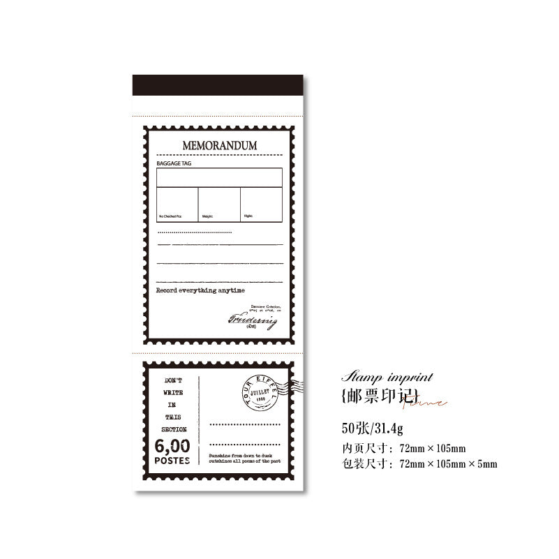50 Pcs Vintage Scrapbook Notepad SYYQ
