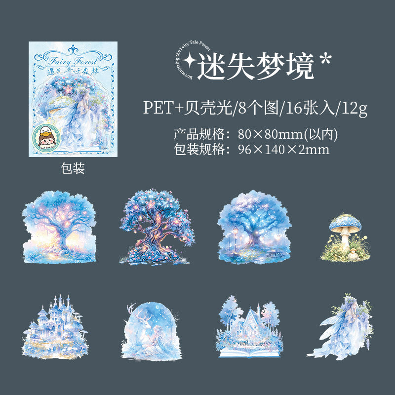 16 Pcs Fairy Forest PET Stickers YJTHSL