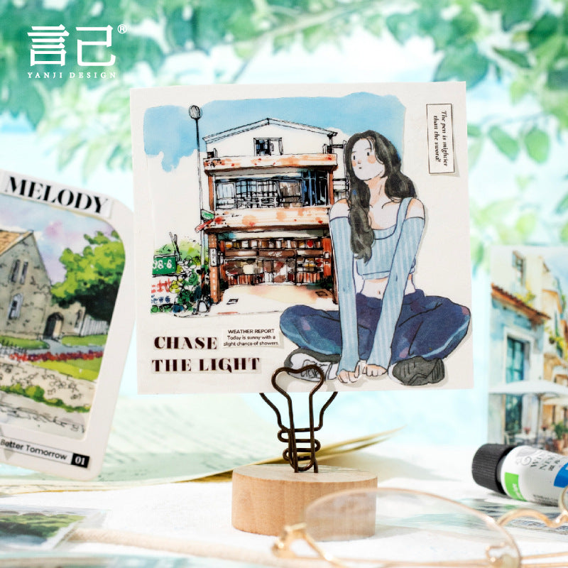 15 Pcs Country Landscape PET Stickers BOXES