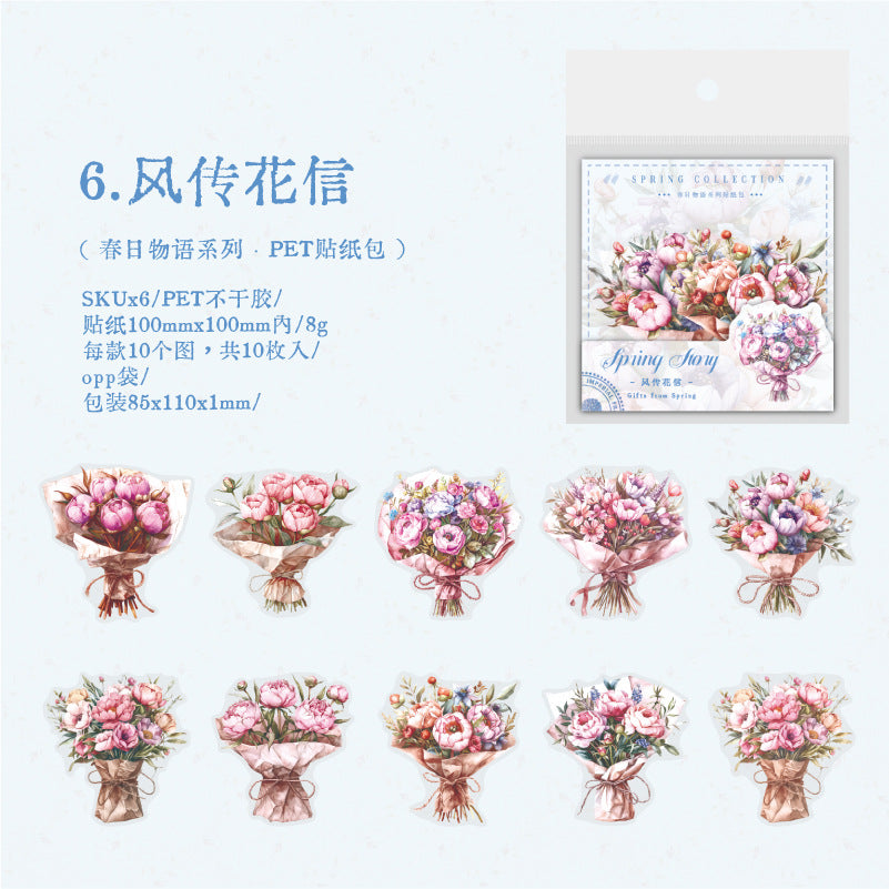 10 Pcs PET Girl Stickers CRWY