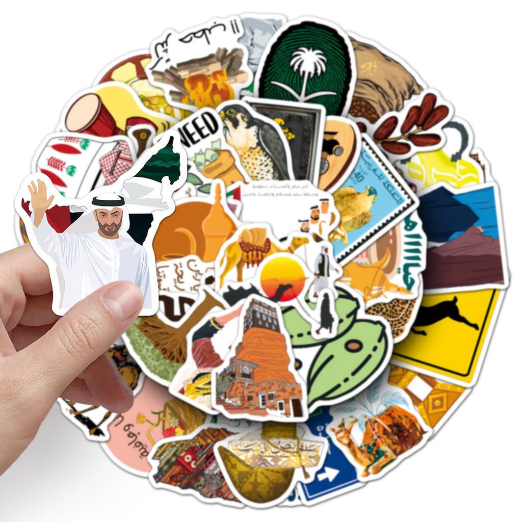 50Pcs Arabian Flair Travel Vinyl Stickers TRV04