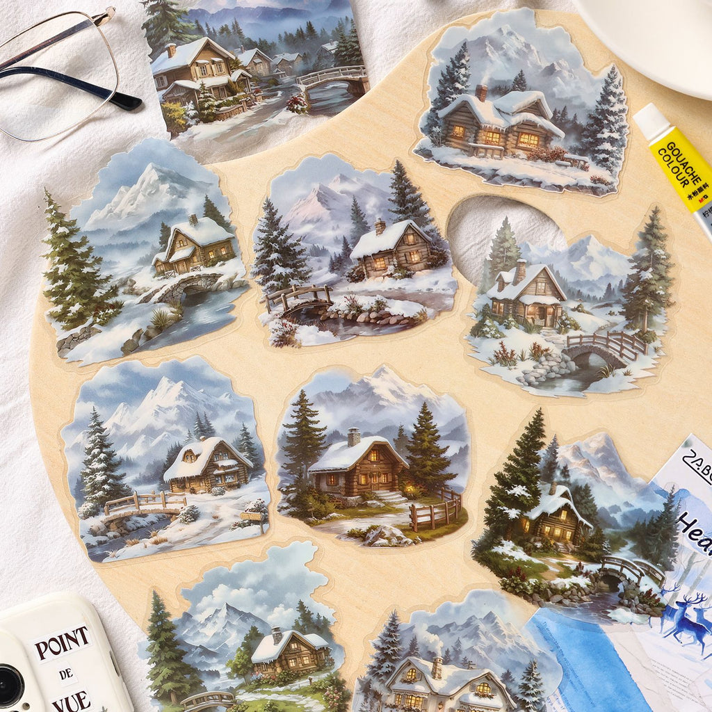 10 Pcs Travel Landscape PET Stickers OLZM