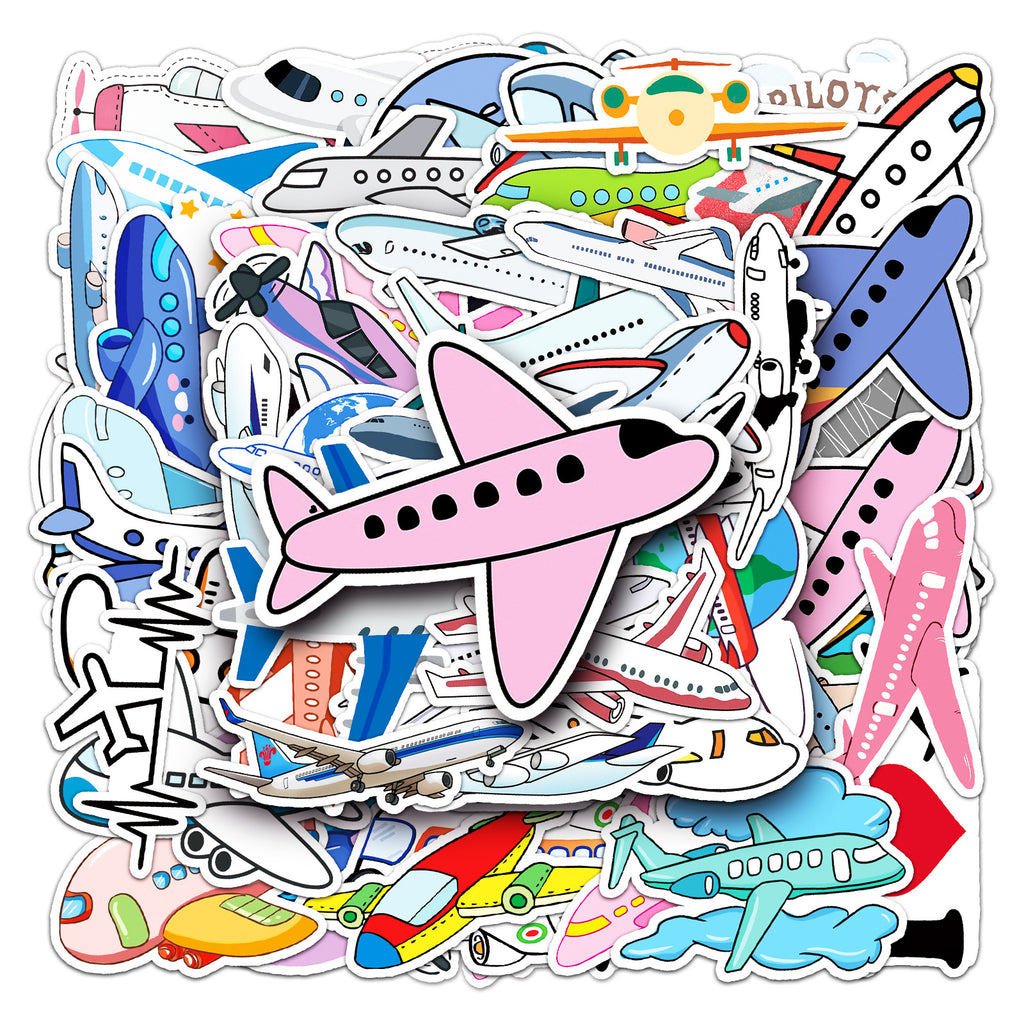 50 Pcs Vinyl Airplane Stickers FJ534