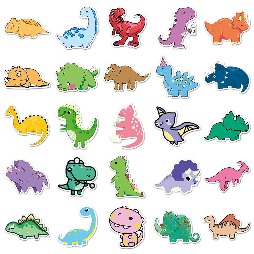 50 Pcs Vinyl Dinosaur Stickers XKL581