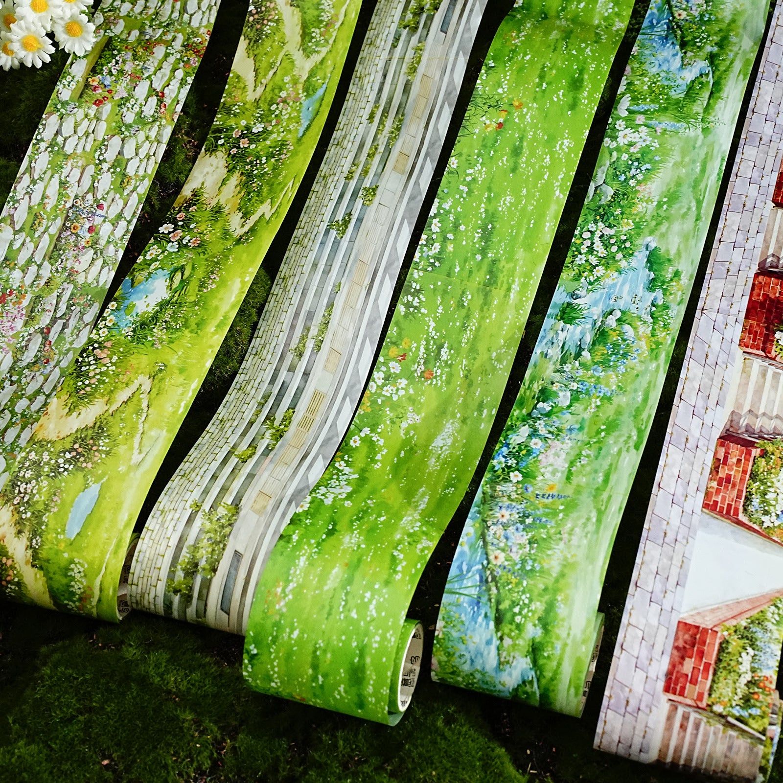 Scenic Watercolor Cottagecore Garden Washi Tape - Parterre