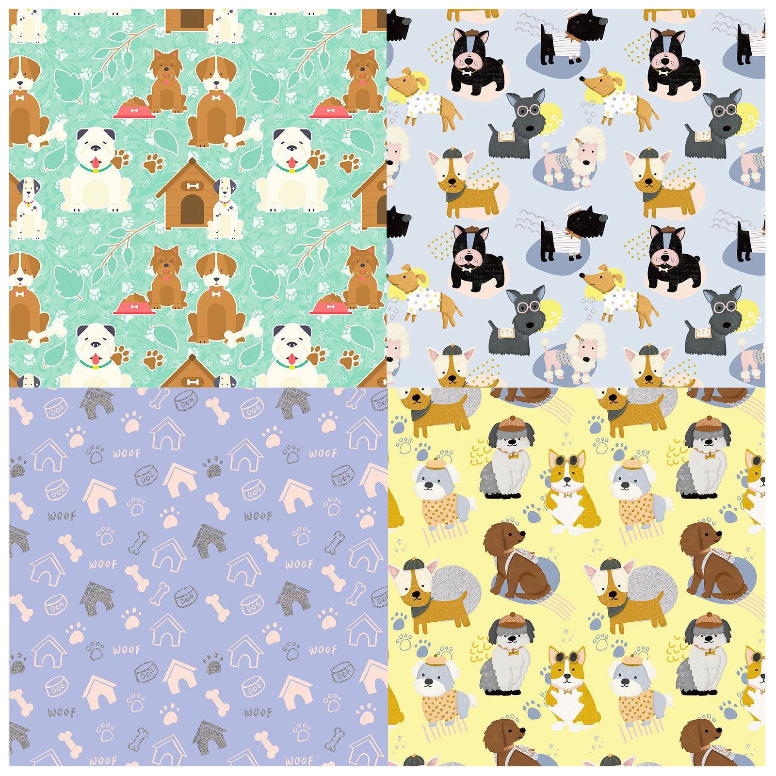 6 inch Cute Puppy Scrapbook Paper Pad PA345