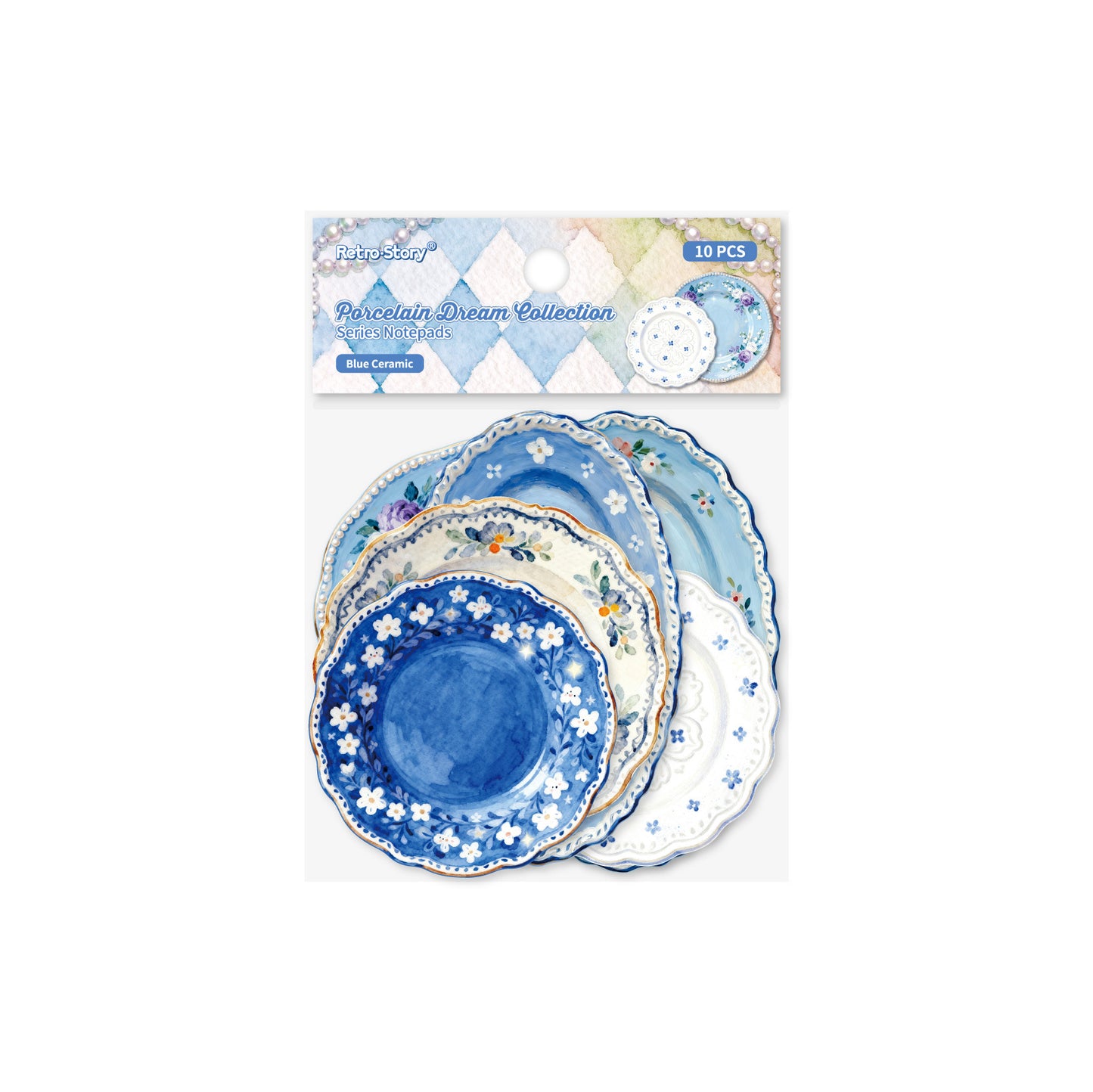 10 Pcs Floral Plate Themed Journal Paper CMJX