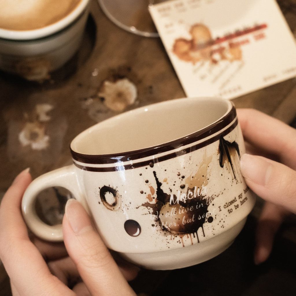 1 Roll Coffee Trace Theme PET Stickers Tape KFDJY