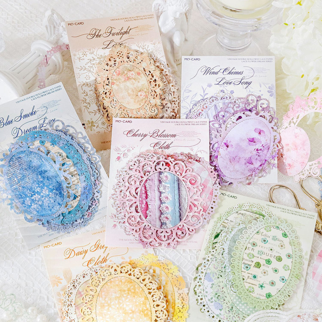 10 Pcs Lace Theme Scrapbook Paper LSHM