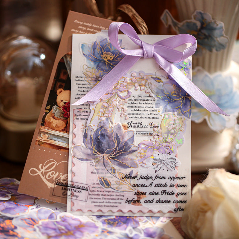 30 Pcs Gold Foil Flower Washi Stickers FHLJ