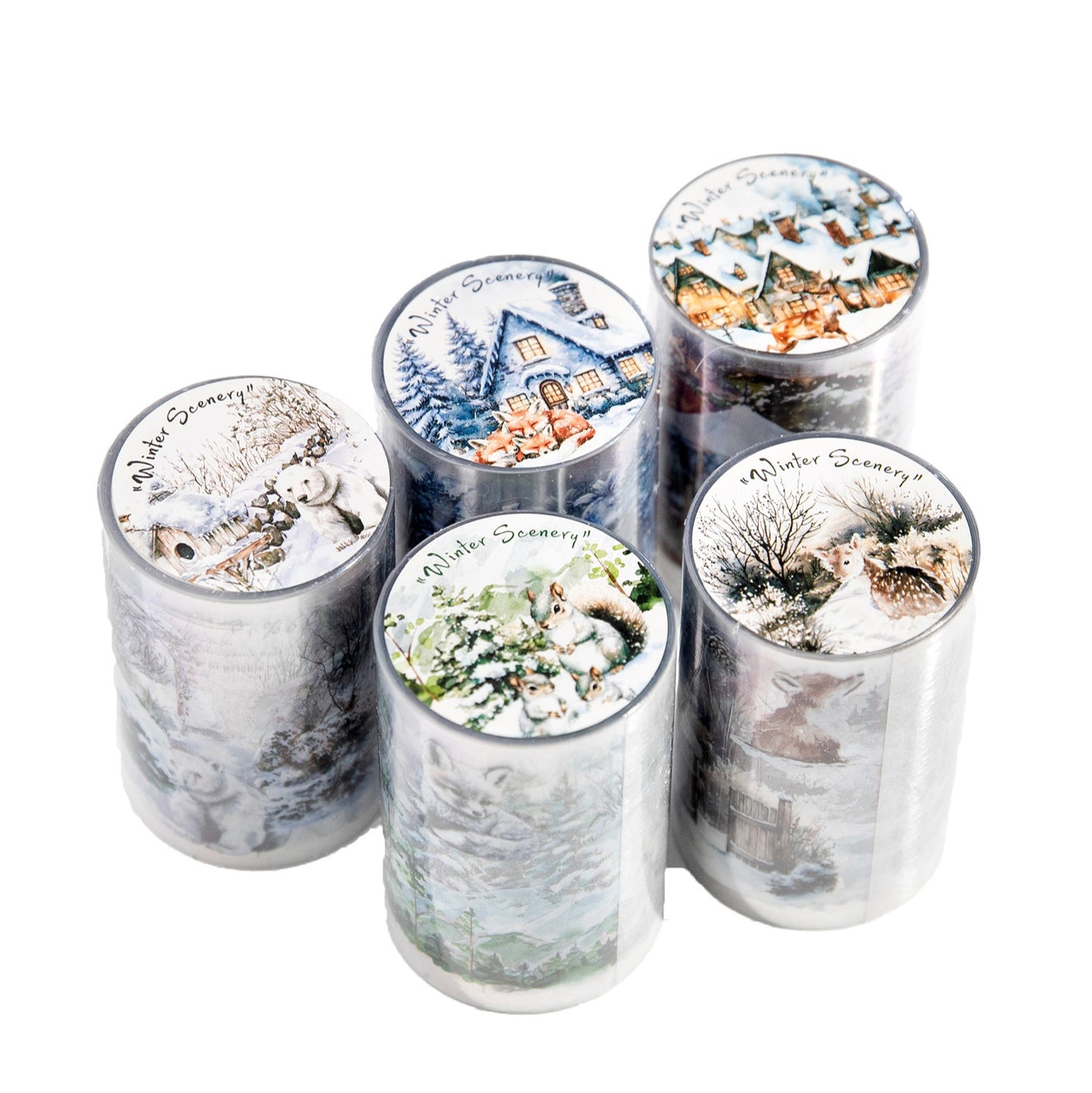 1 Roll Winter Landscape PET Stickers Tape DRXJ