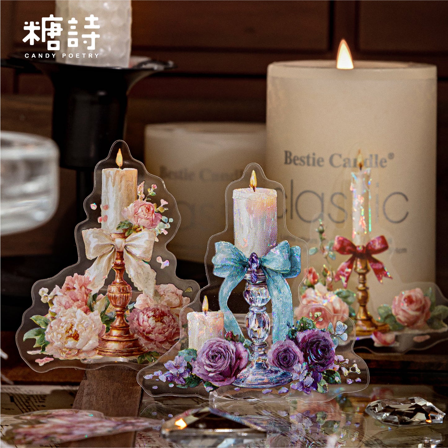 20 Pcs Chandelier Themed PET Stickers HZQM