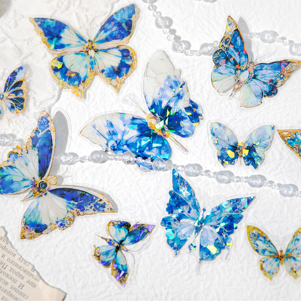 20 Pcs Holographic PET Butterfly Stickers BSDY