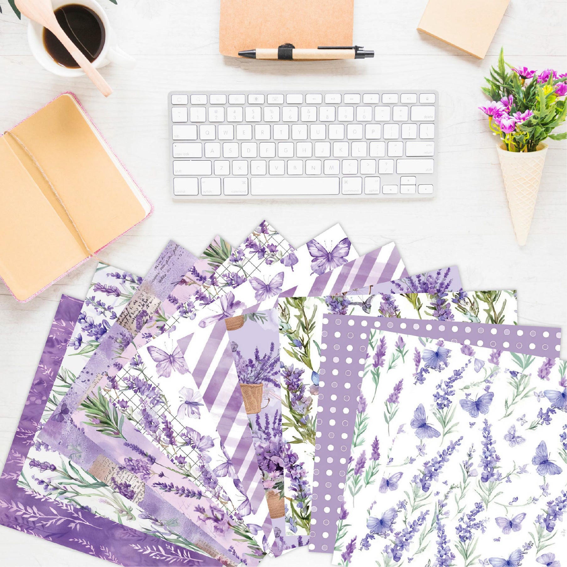 12 inch Lavender Scrapbook Paper Pad PAJ004