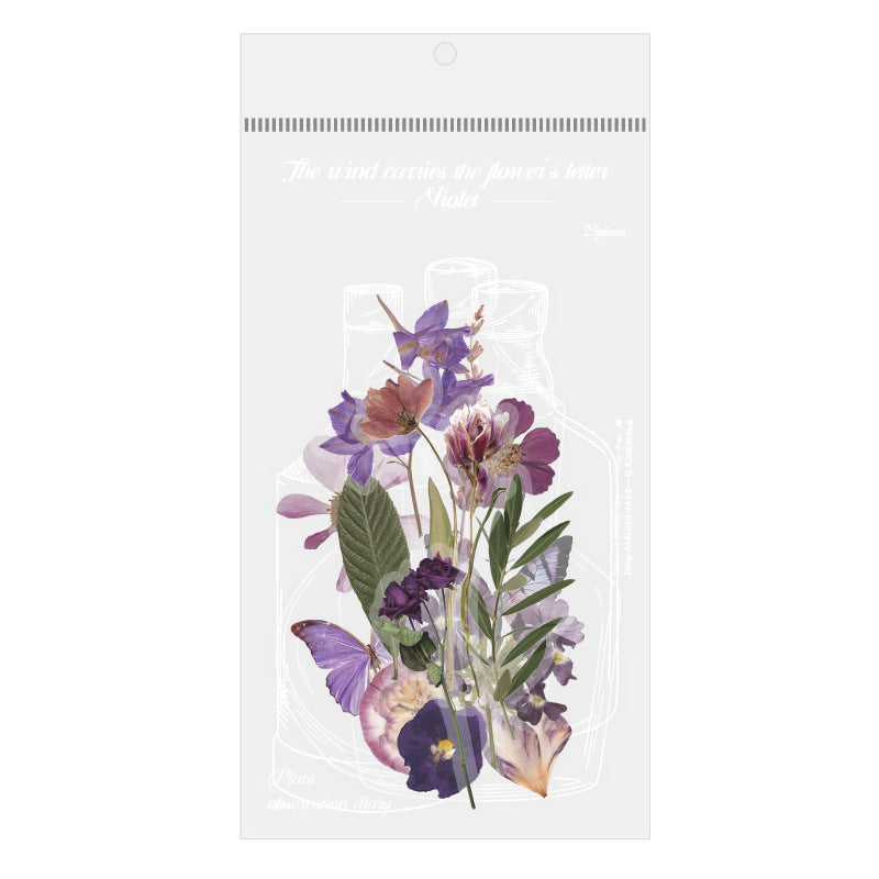 25 Pcs Bottle and Flowers PET Stickers FCHX