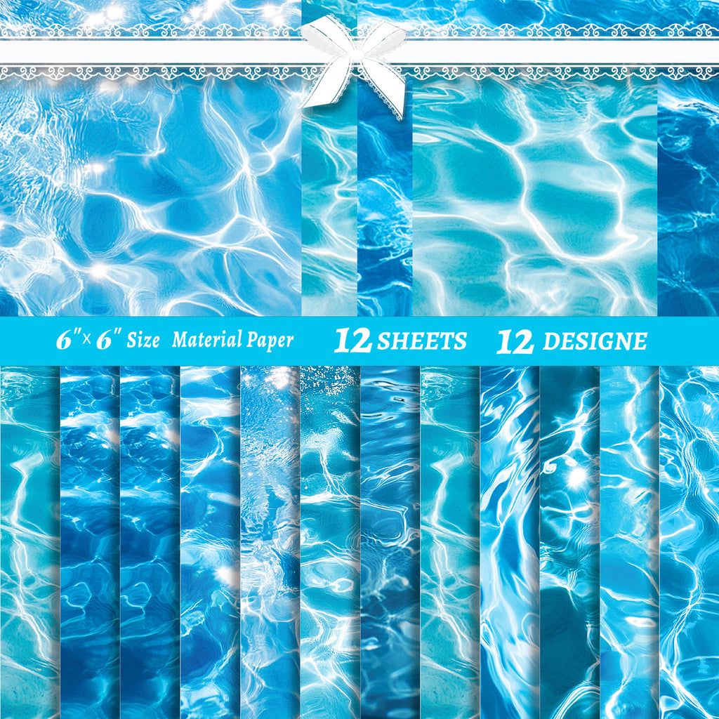 6 inch Water Texture Scrapbook Paper Pad PA837