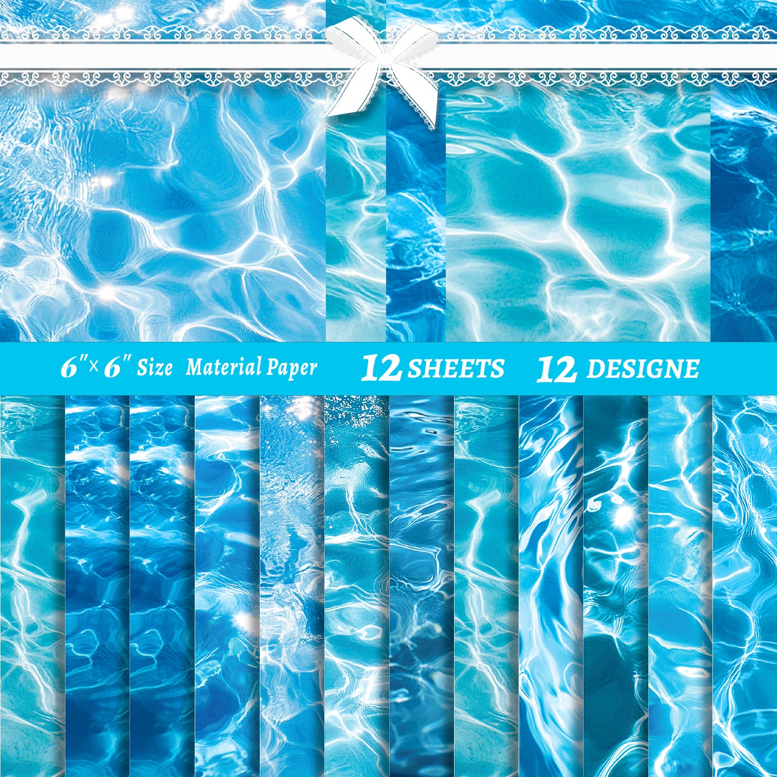 6 inch Water Texture Scrapbook Paper Pad PA837