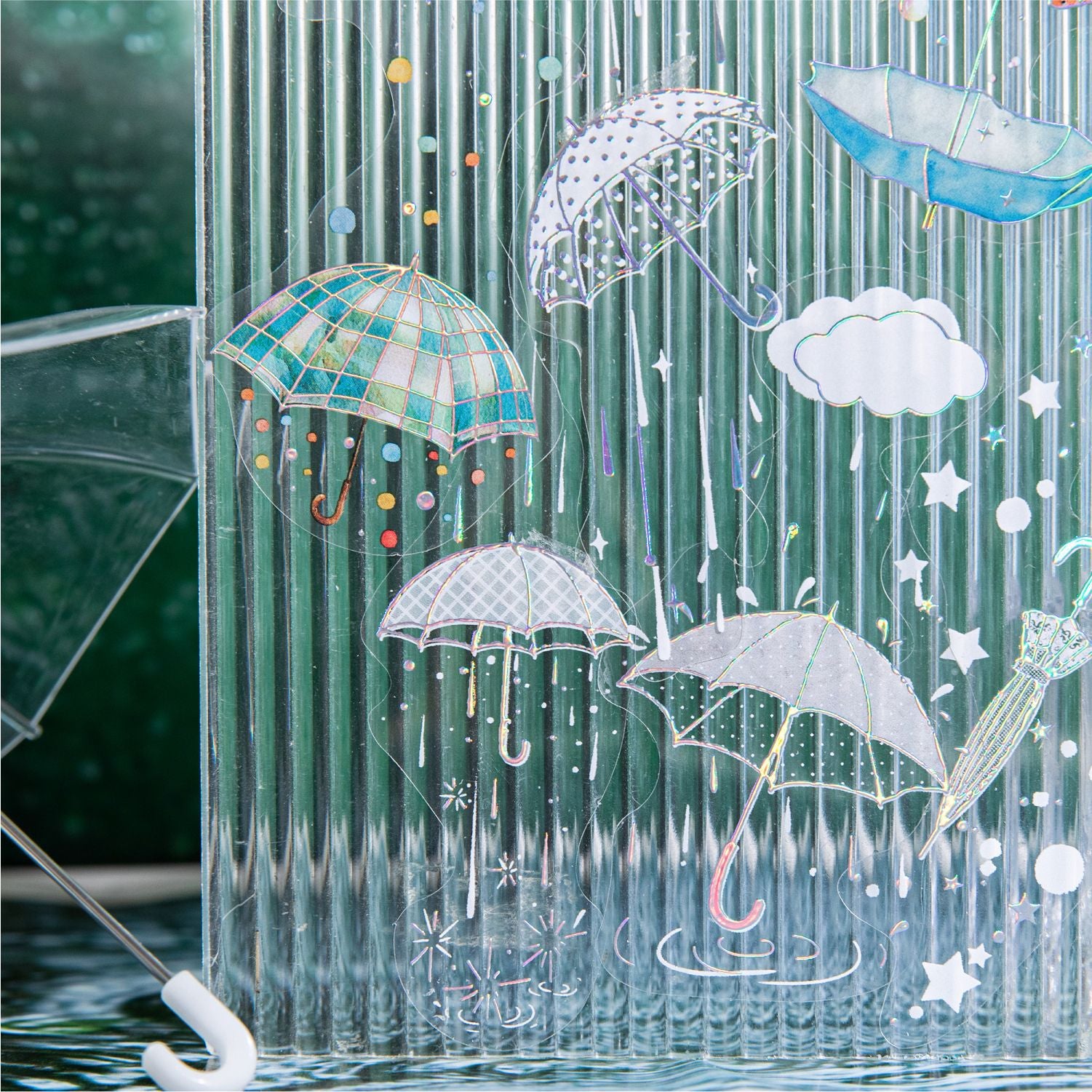 20 Pcs Umbrella Themed Stickers YJLX
