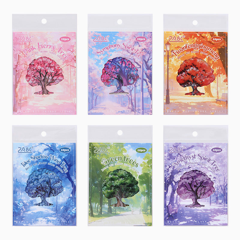 10 Pcs Seasonal Tree Stickers QMSY