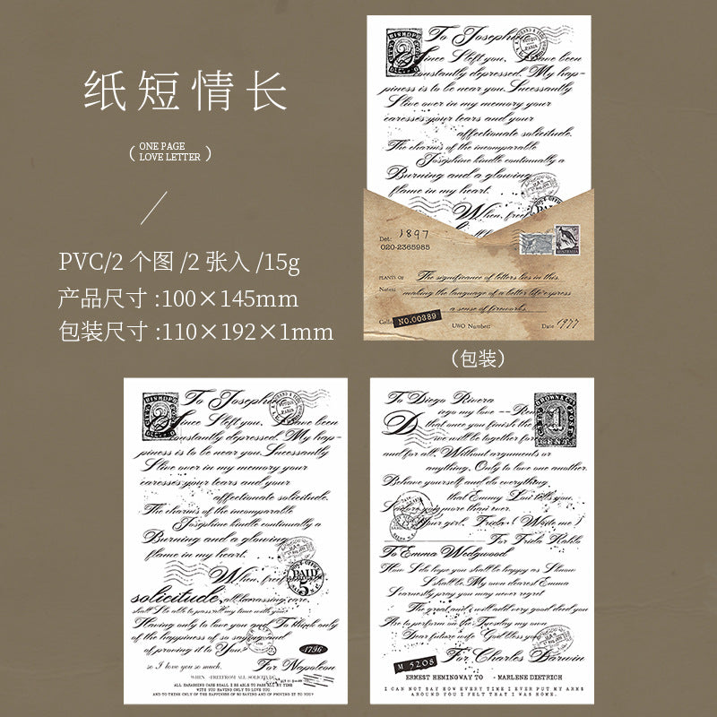 2 Pcs Vintage Transfer Stickers YYQS