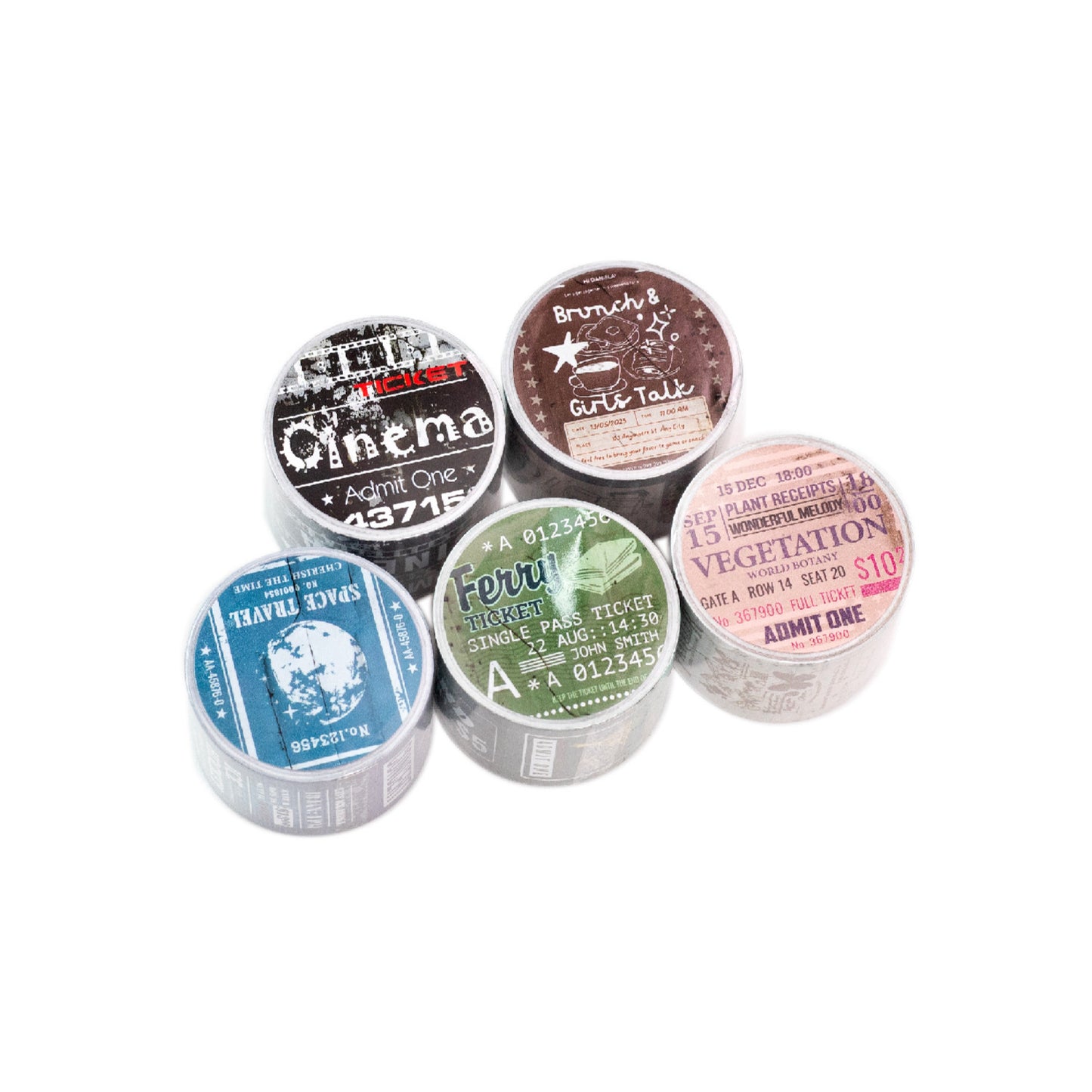 1 Roll Vintage Tickets Stickers XHPJ