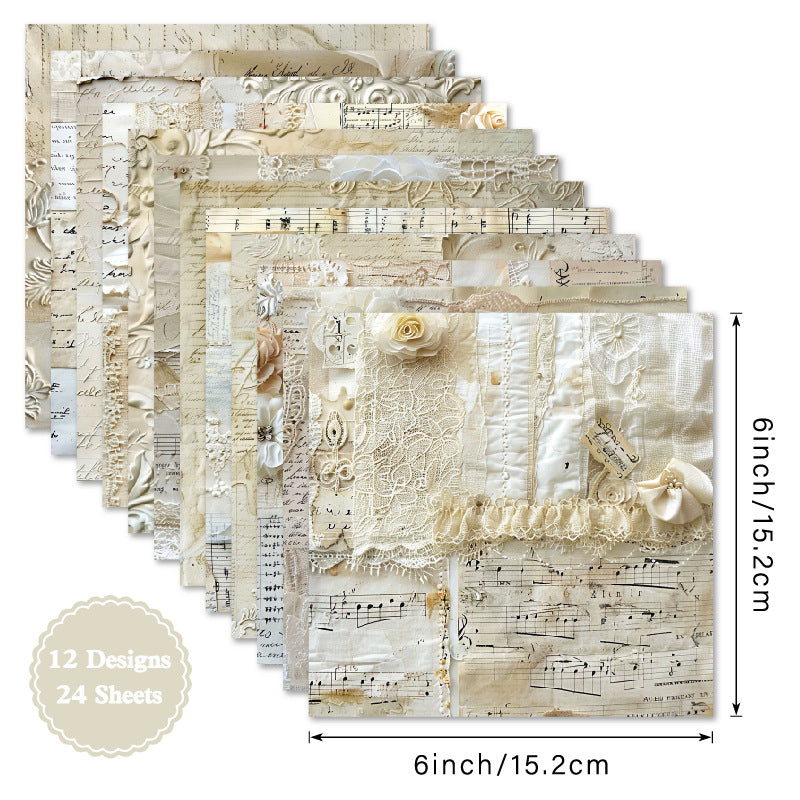 6 inch Embossed Lace Scrapbook Paper Pad SKP531