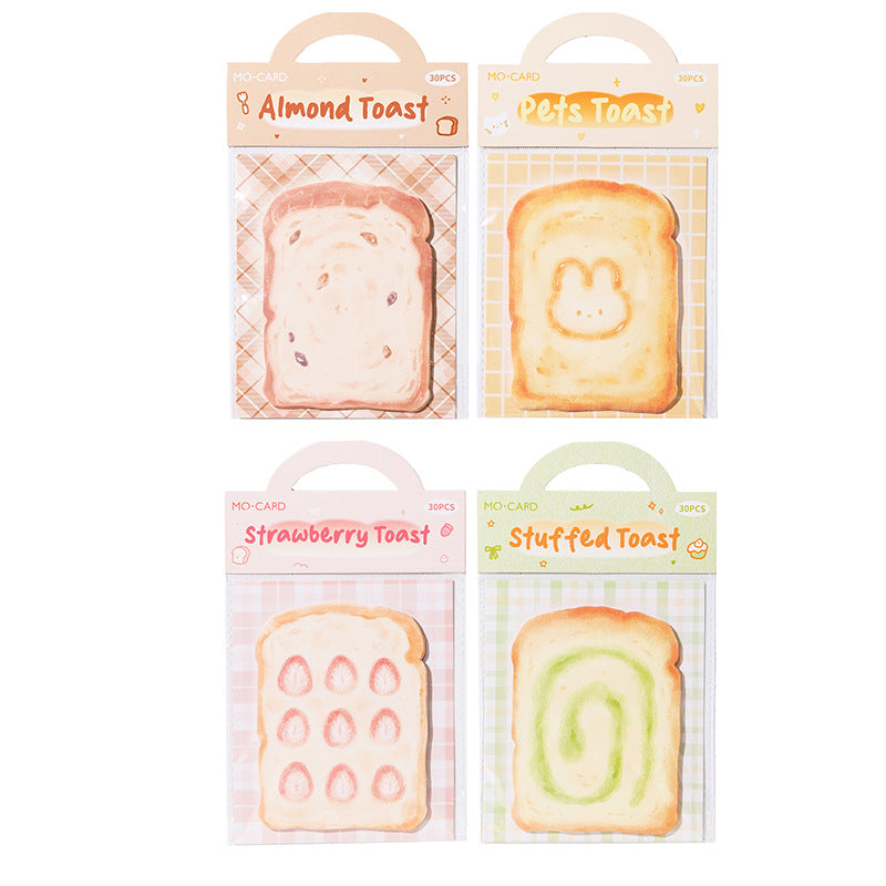 30 Pcs Toast Bread Notepad KLFJ