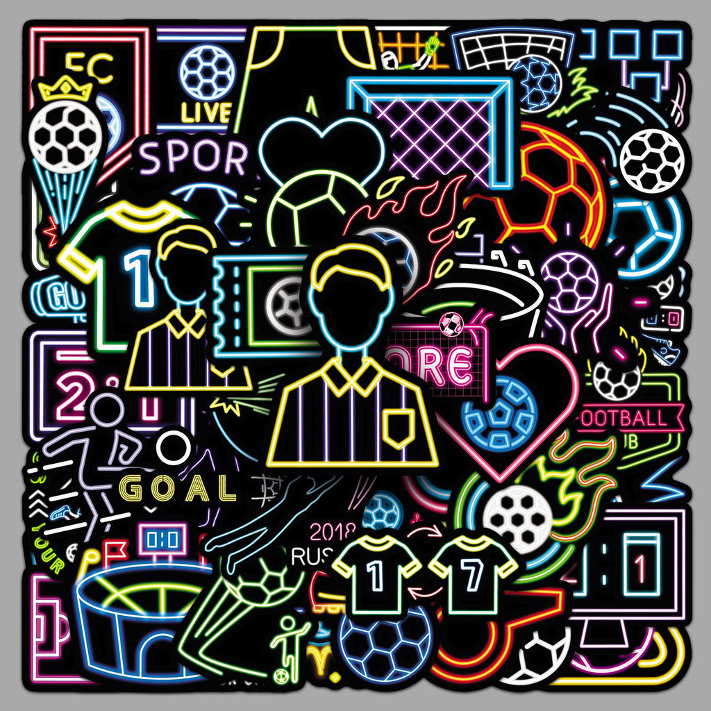 50Pcs Football Theme Waterproof Vinyl Stickers STY15
