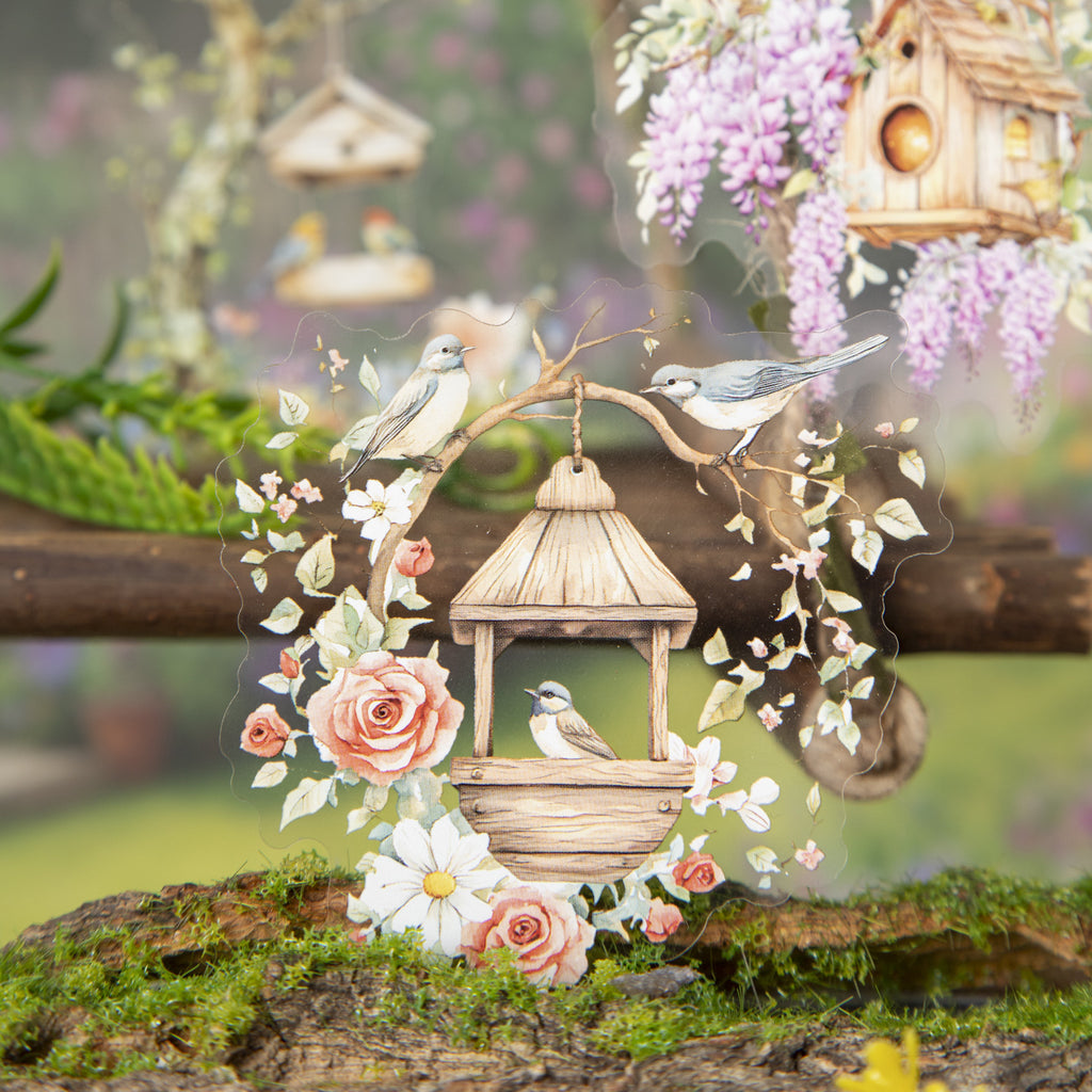 10 Pcs Bird Cage PET Stickers NYXZ