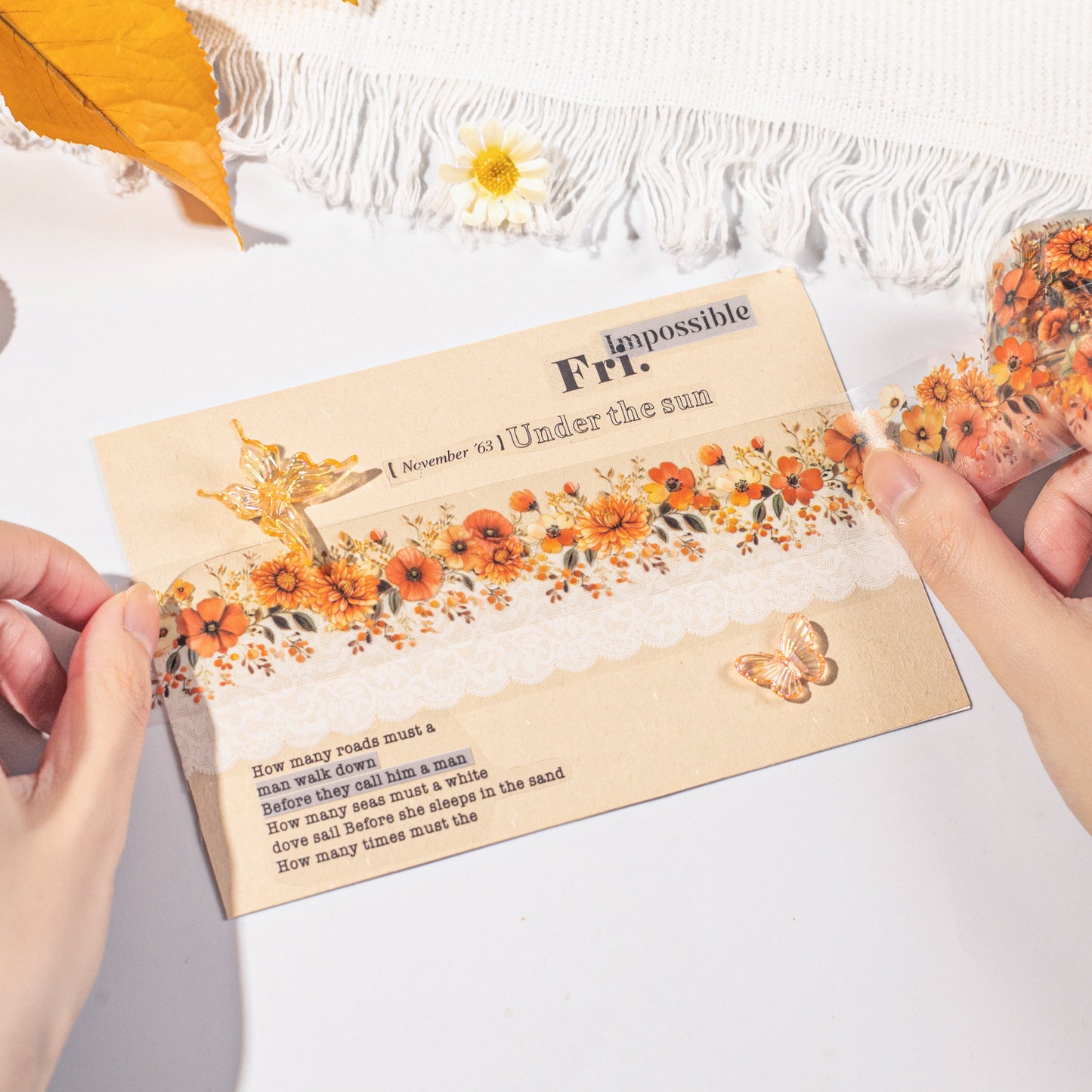 2 Rolls Autumn Themed PET Tapes Set QSJN