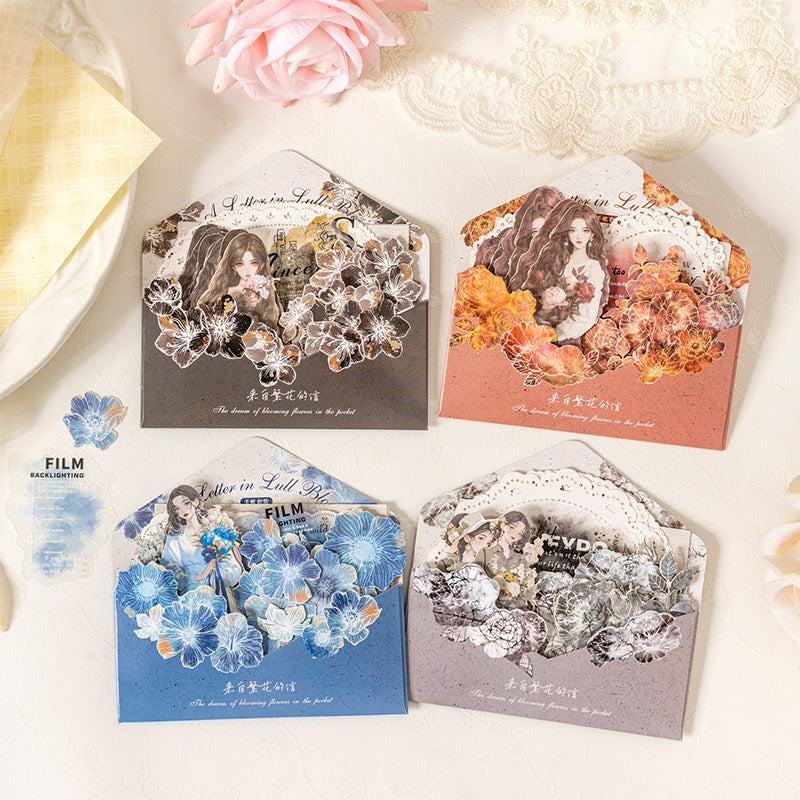 43 Pcs Flower Girl Journal Stickers and Paper Kit FHDX