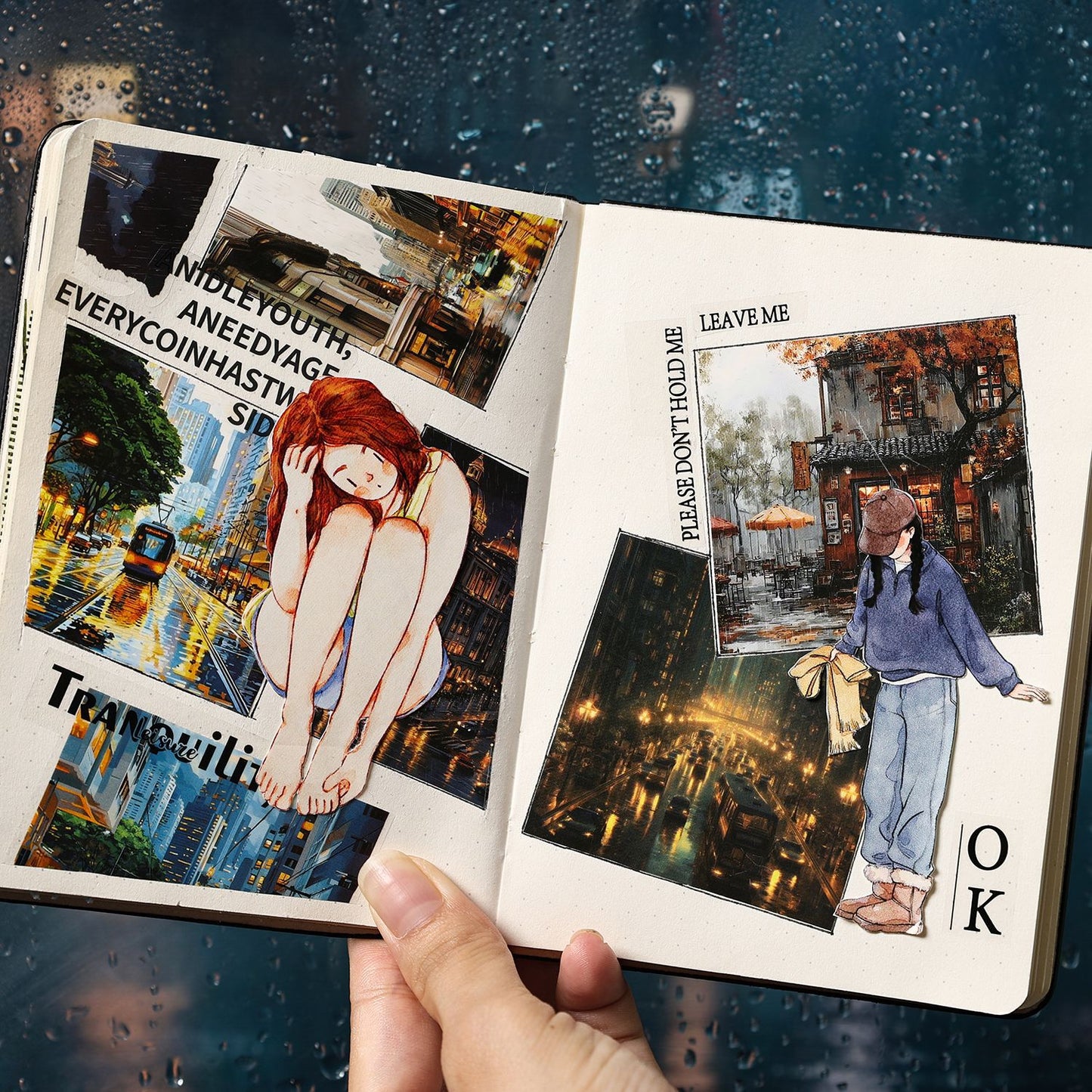 8 Pcs Rainy Season Landscape PET Stickers MLYJ